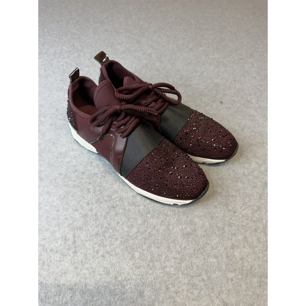 Carvela Lament Bling Burgundy  Sneakers 9.5 US 40.5 EU Rhinestone Studded